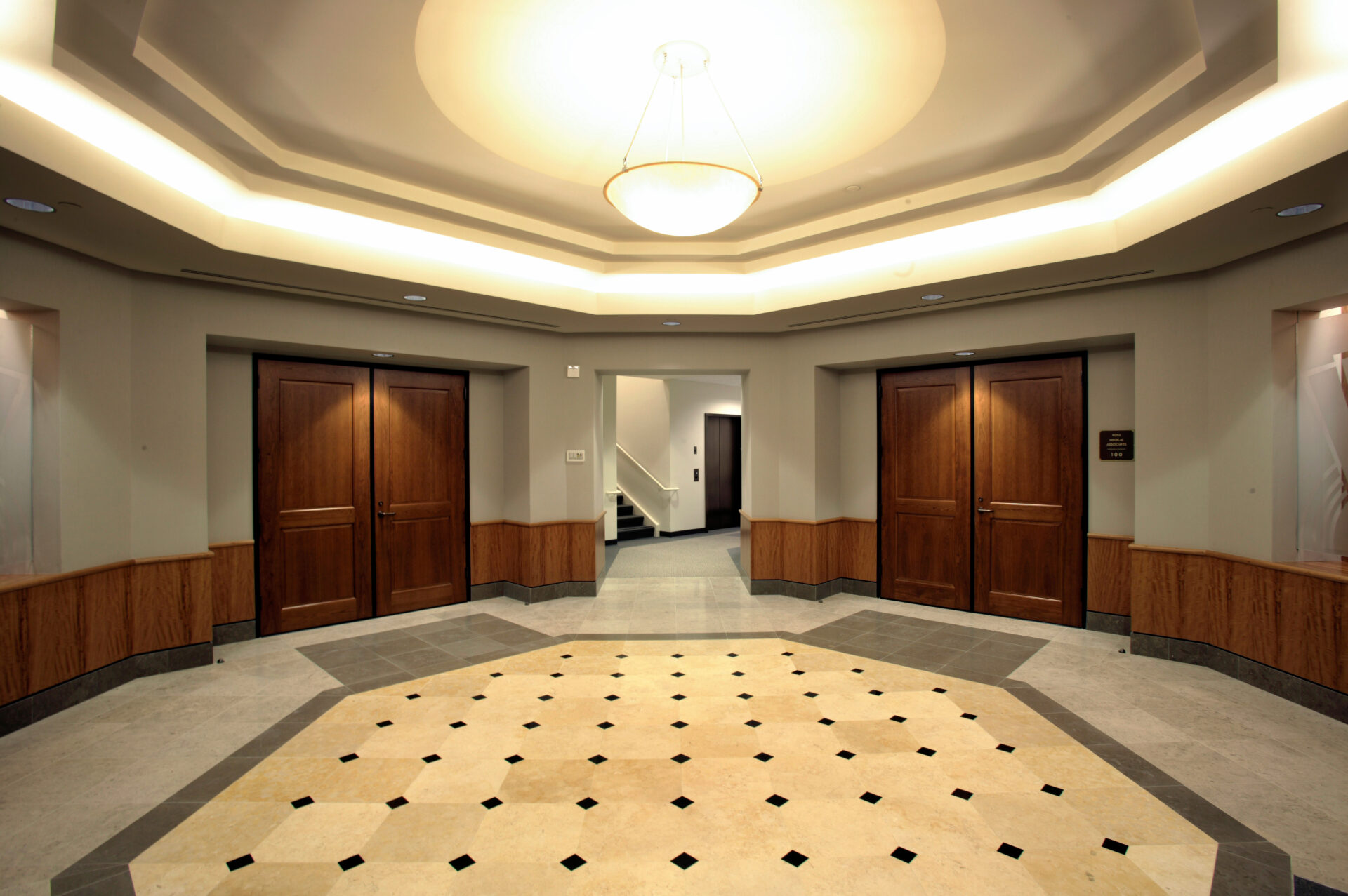 lobby with doors